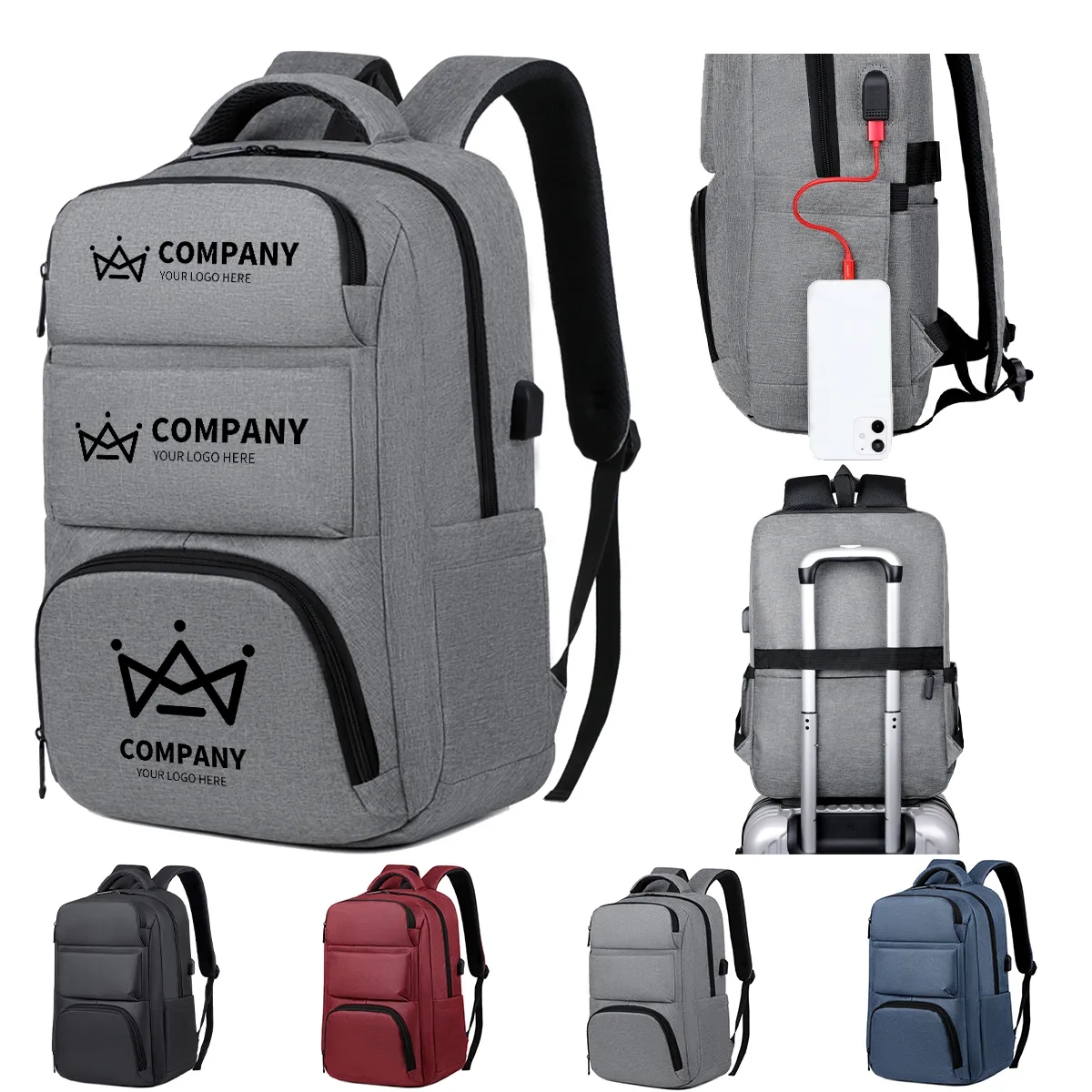 Men's USB Charging Port Large Capacity Travel Backpack 3