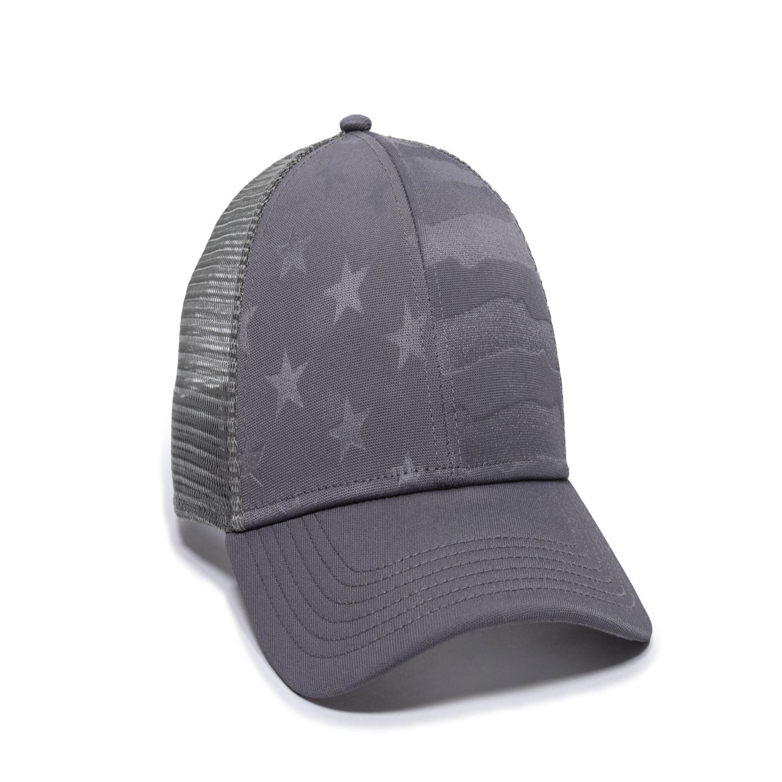 Debossed American Flag Mesh Back 1