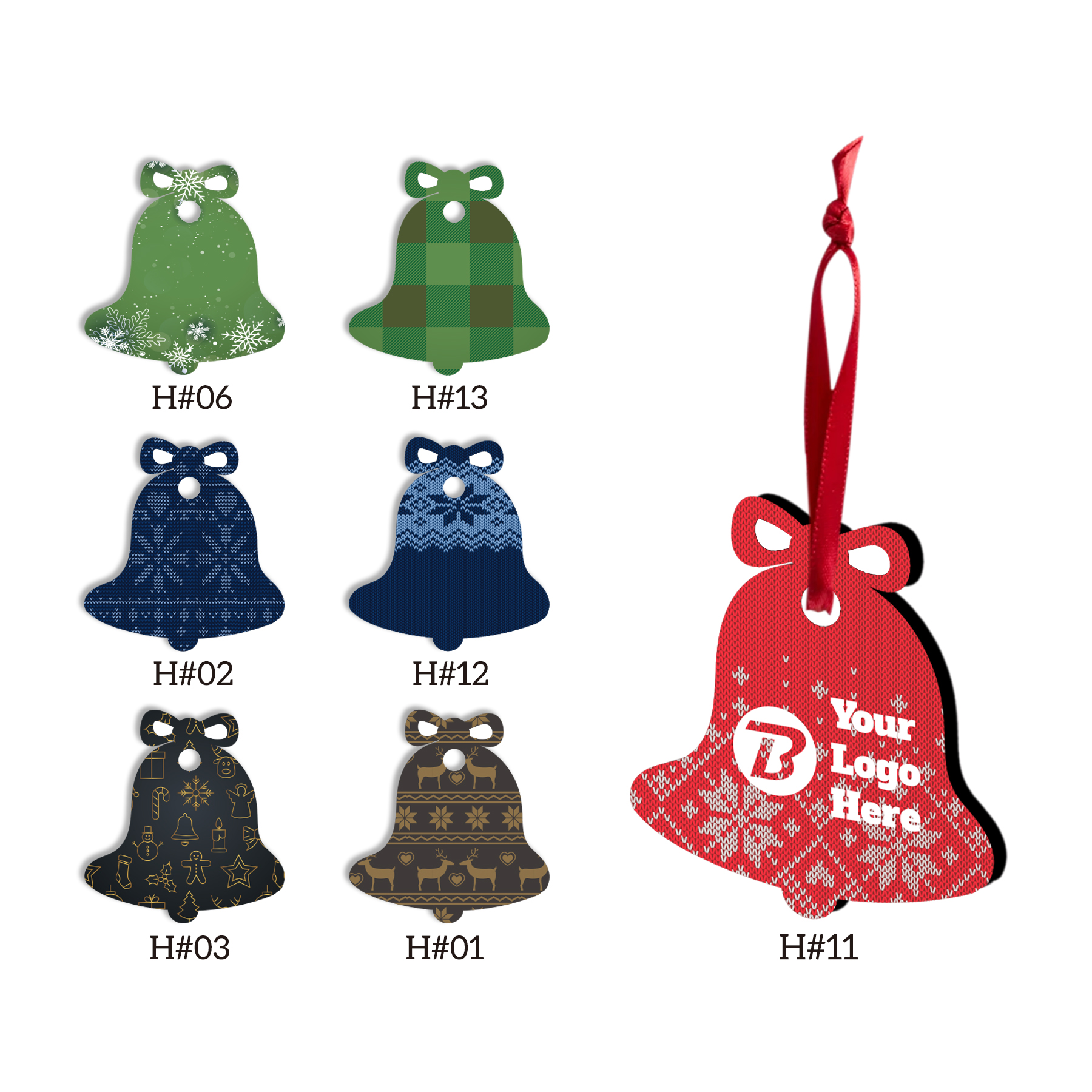 Free Shipping Full Color Christmas Ornament - Bell 45