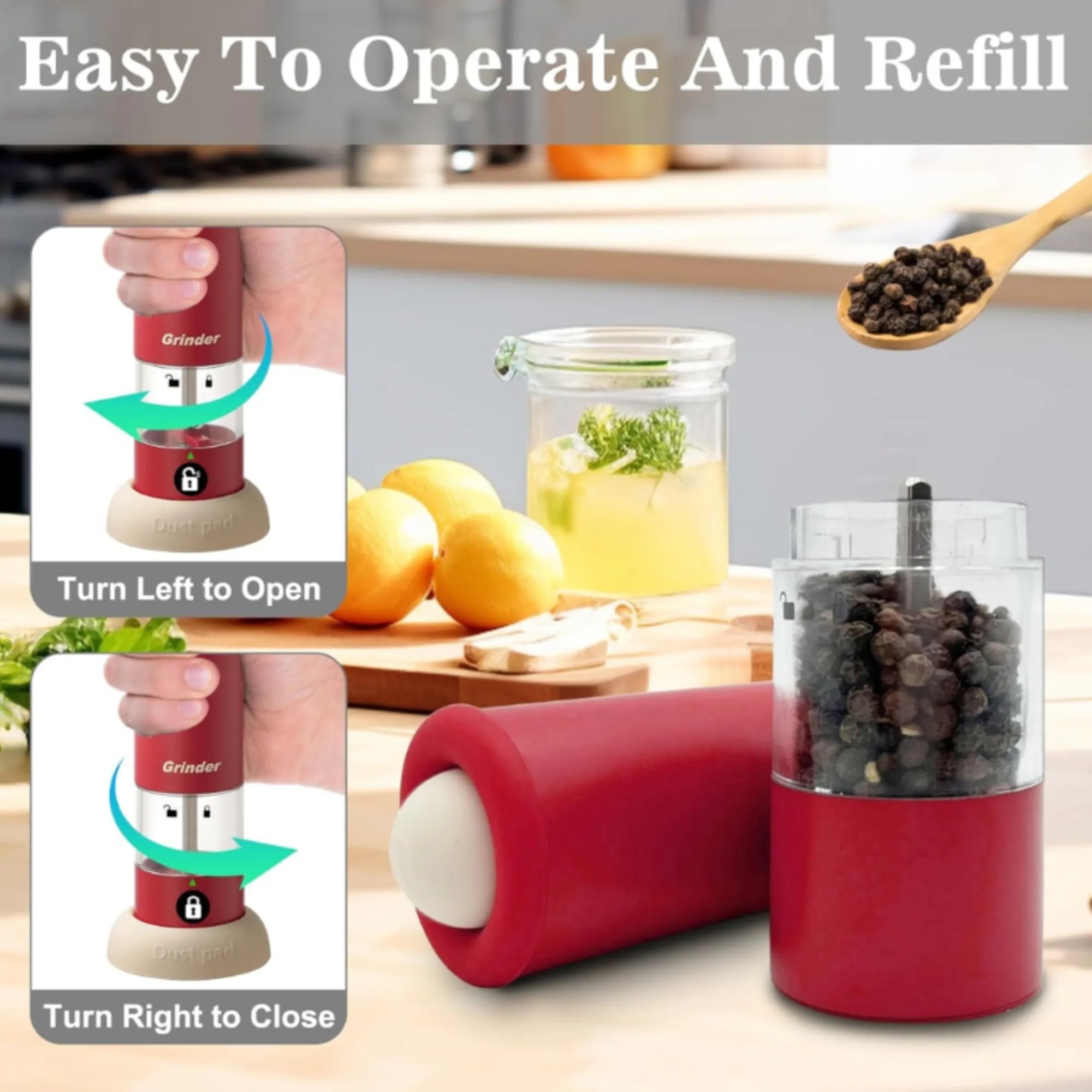 Spice Grinder Set - Multi - Color For Kitchen " 1