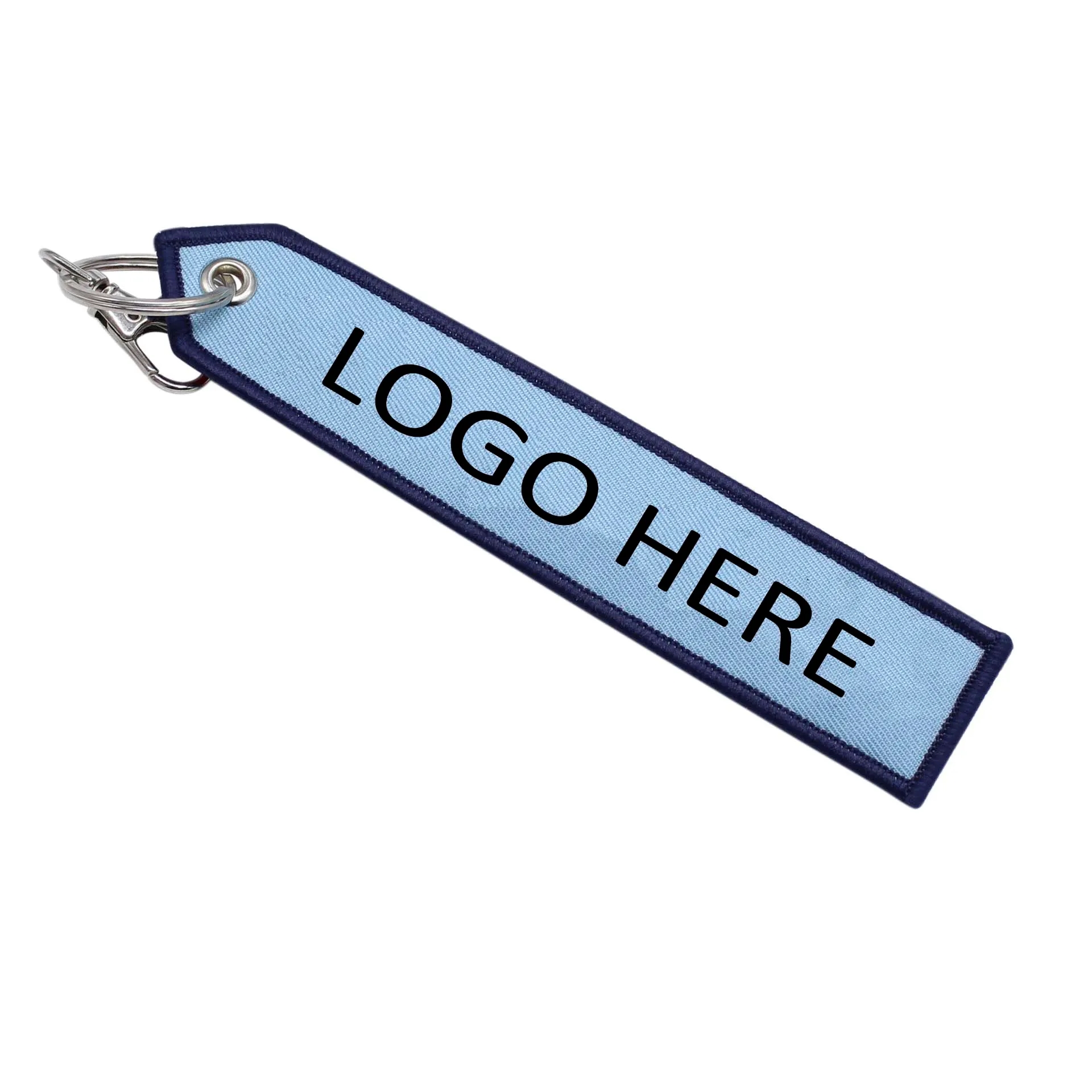Custom Embroidered Woven Label Mark Keychain 3