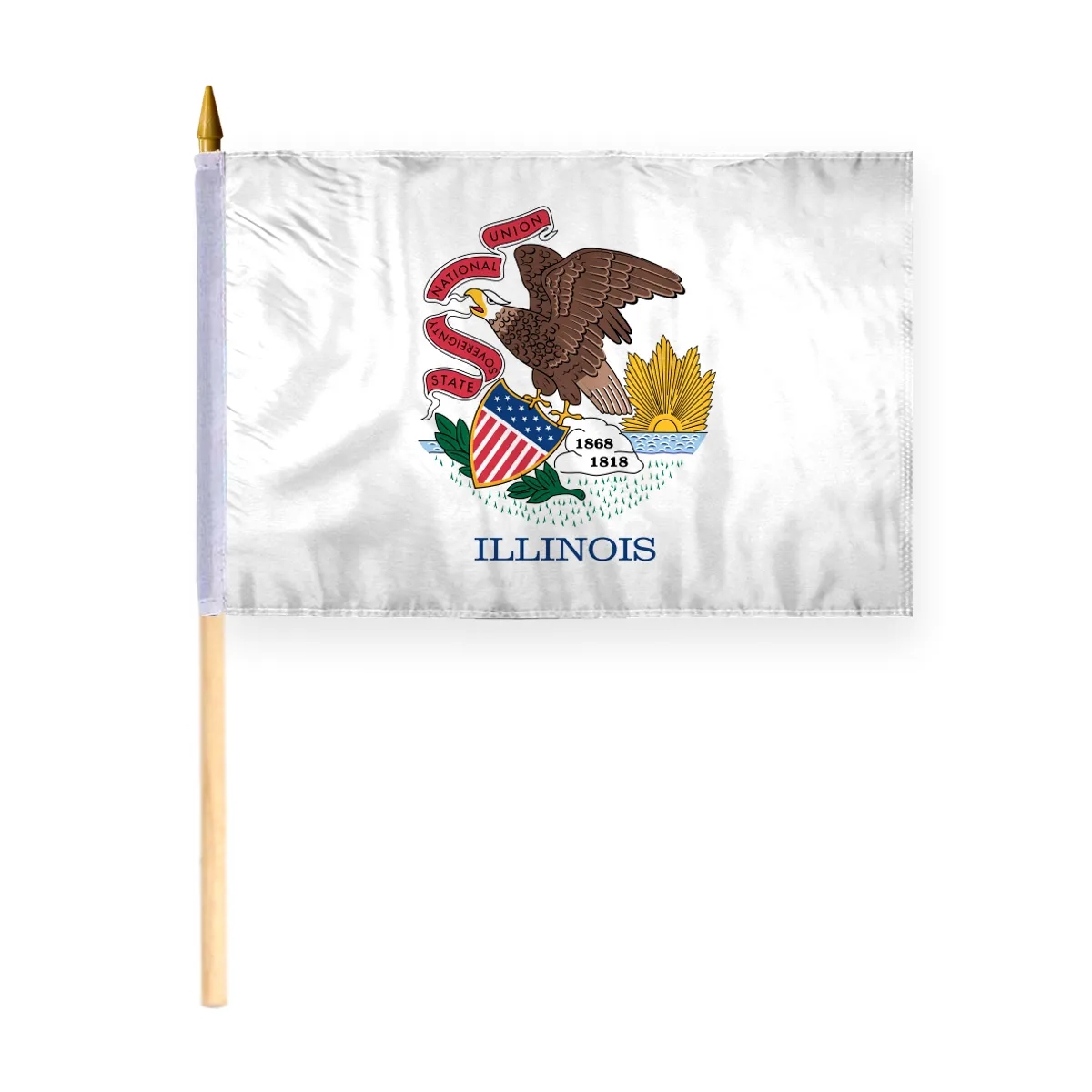 4"x6" & 12"x18'' Illinois ePoly Printed Stick Flags 2