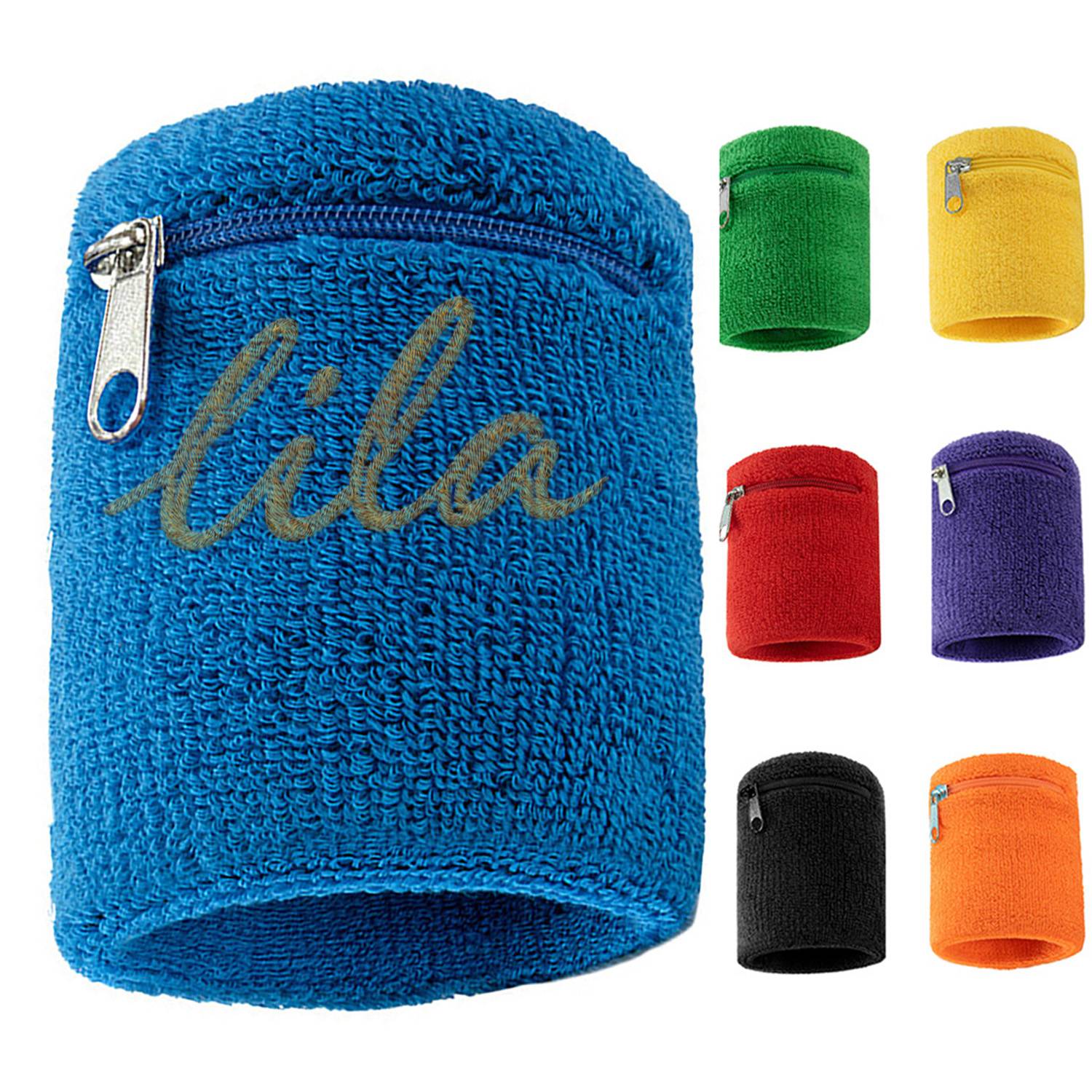 Cotton Zipper Pouch Sports Wristband 1