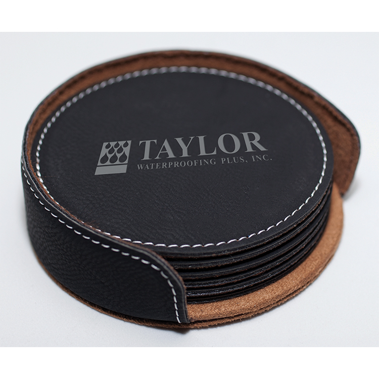 Leatherette Coaster Set 2