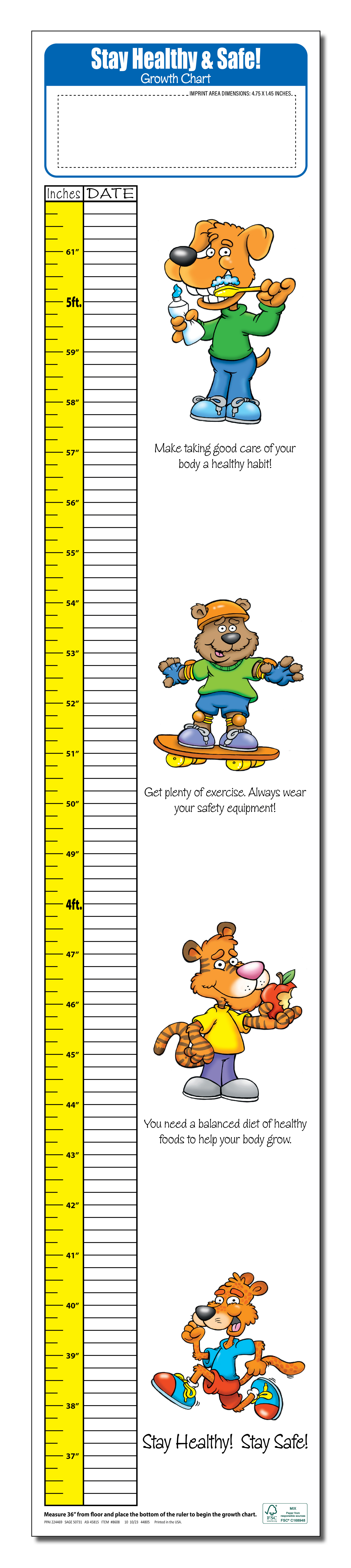 GROWTH CHART - Stay Healthy & Safe Children's Growth Chart 1