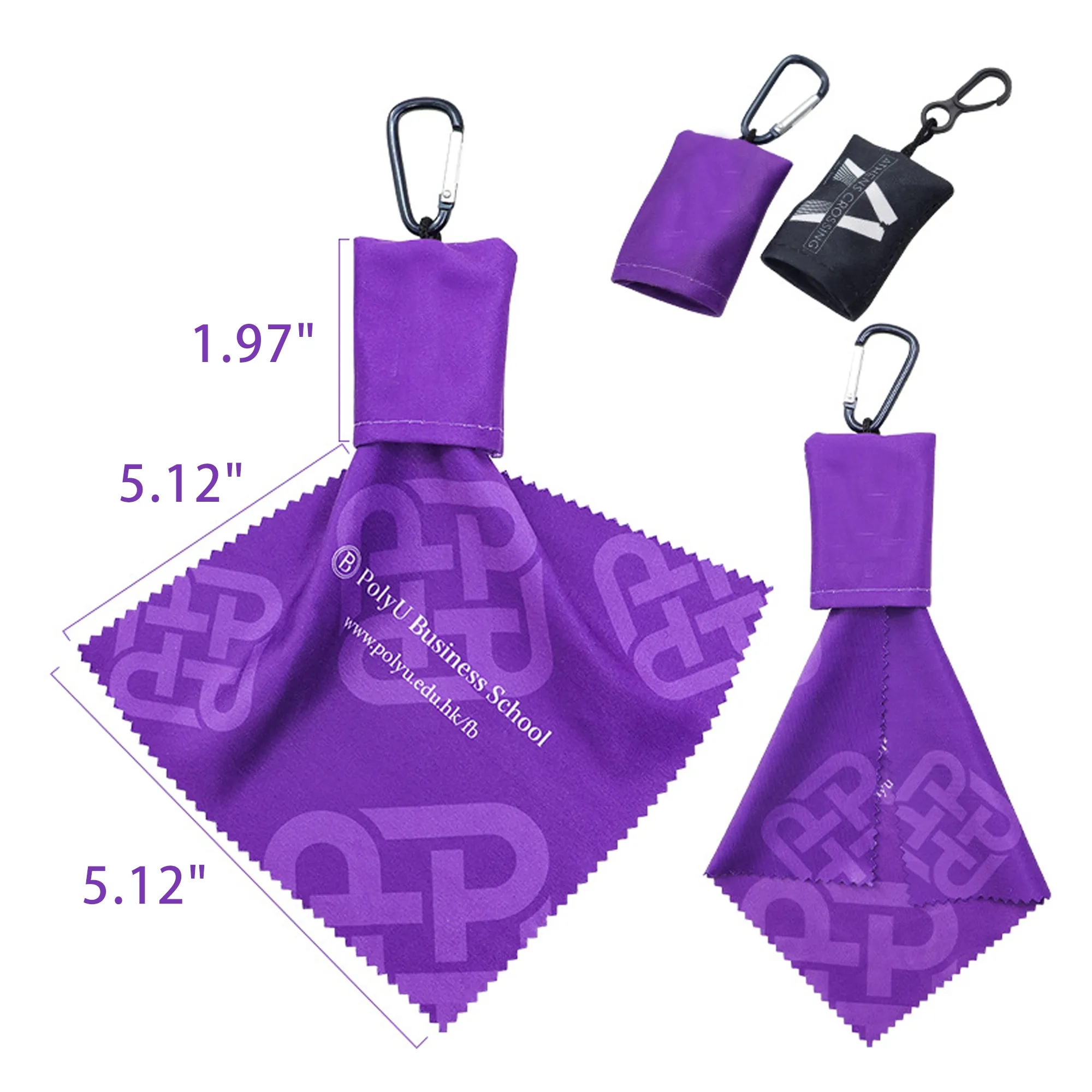 Sublimation Microfiber Glass Cleaning Wiping With Keychain 5