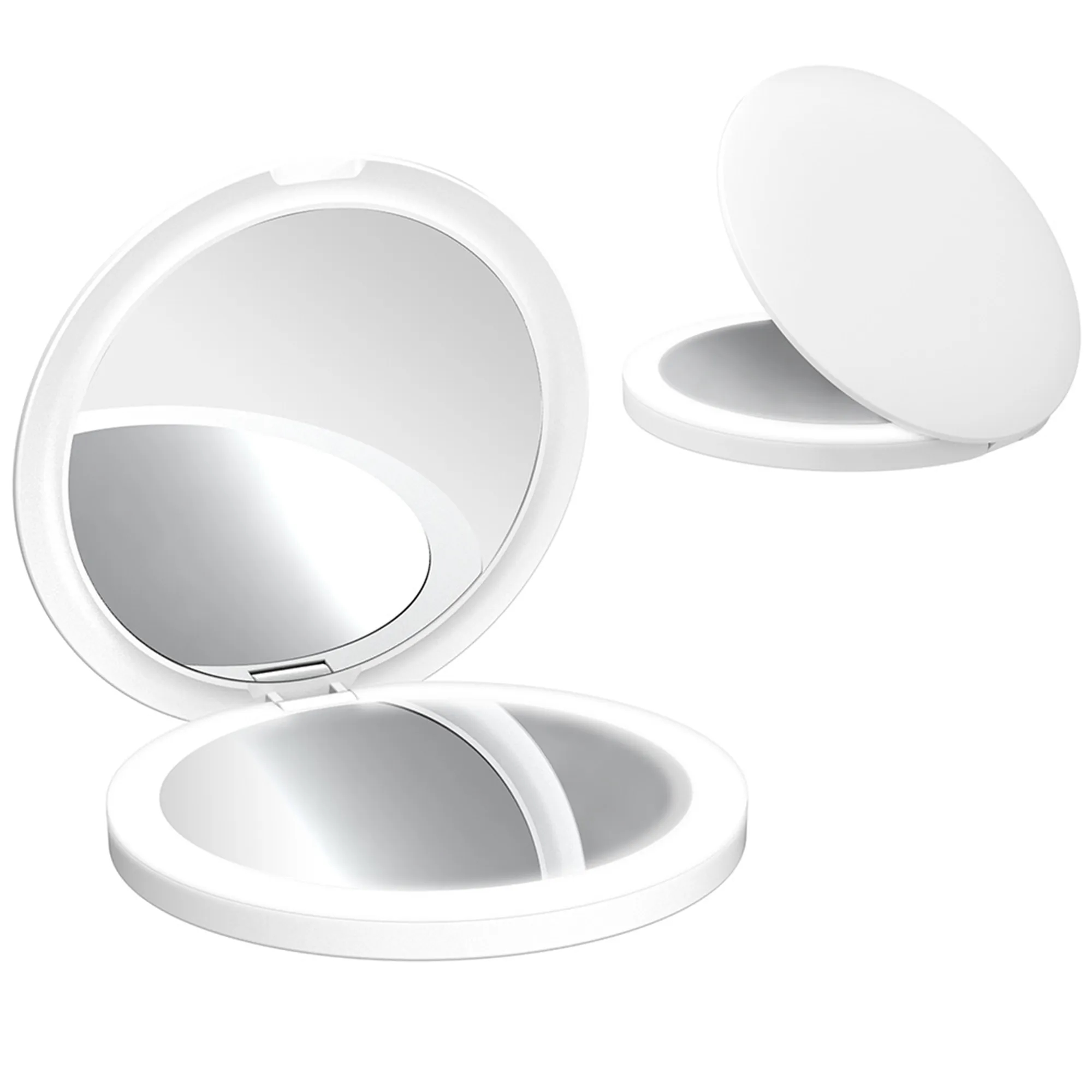 MOQ 100 LED Rechargeable Travel Compact Makeup Mirror 3