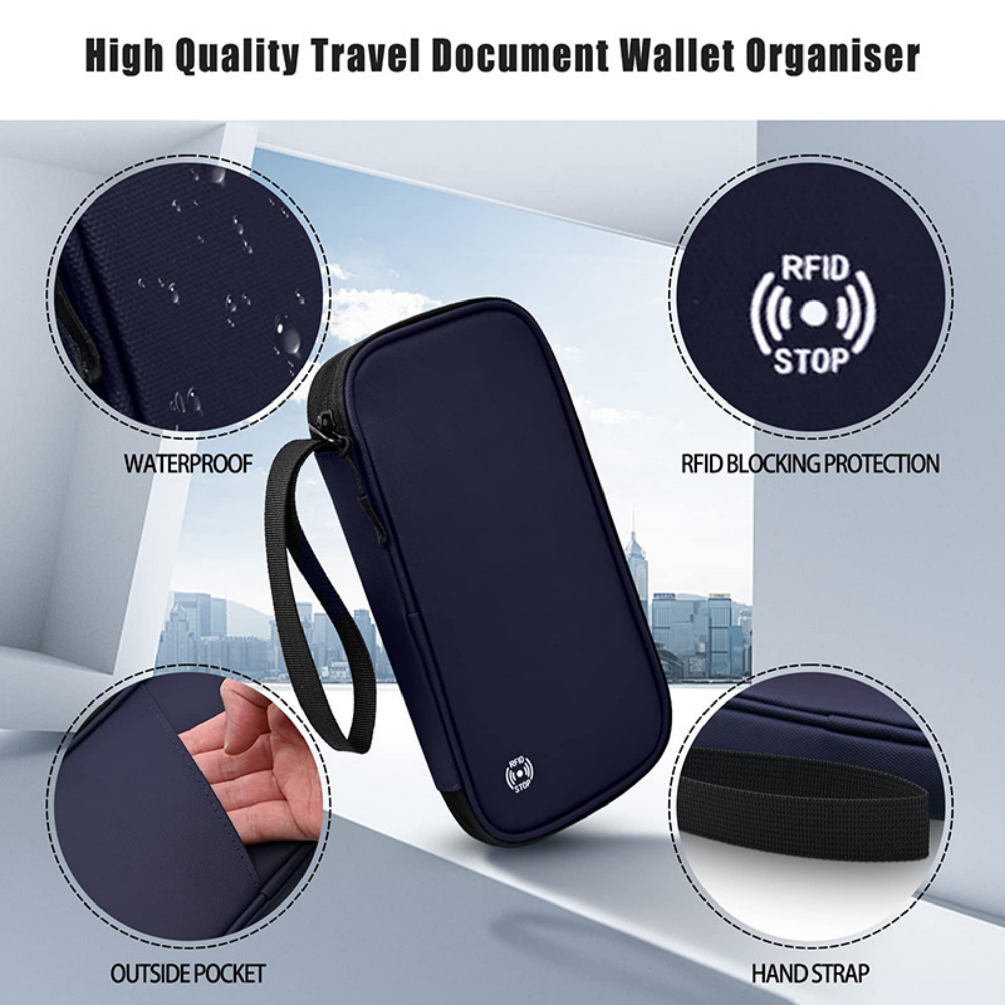 RFID Blocking Portable Capacious Foldable Case Bag 6