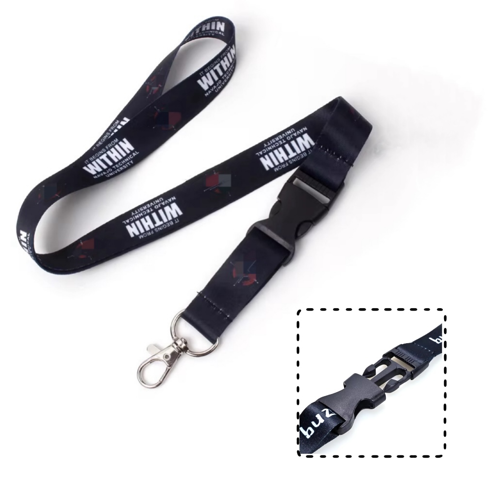 MOQ 10 pcs 1" Wide Detachable Keychain Lanyard 2