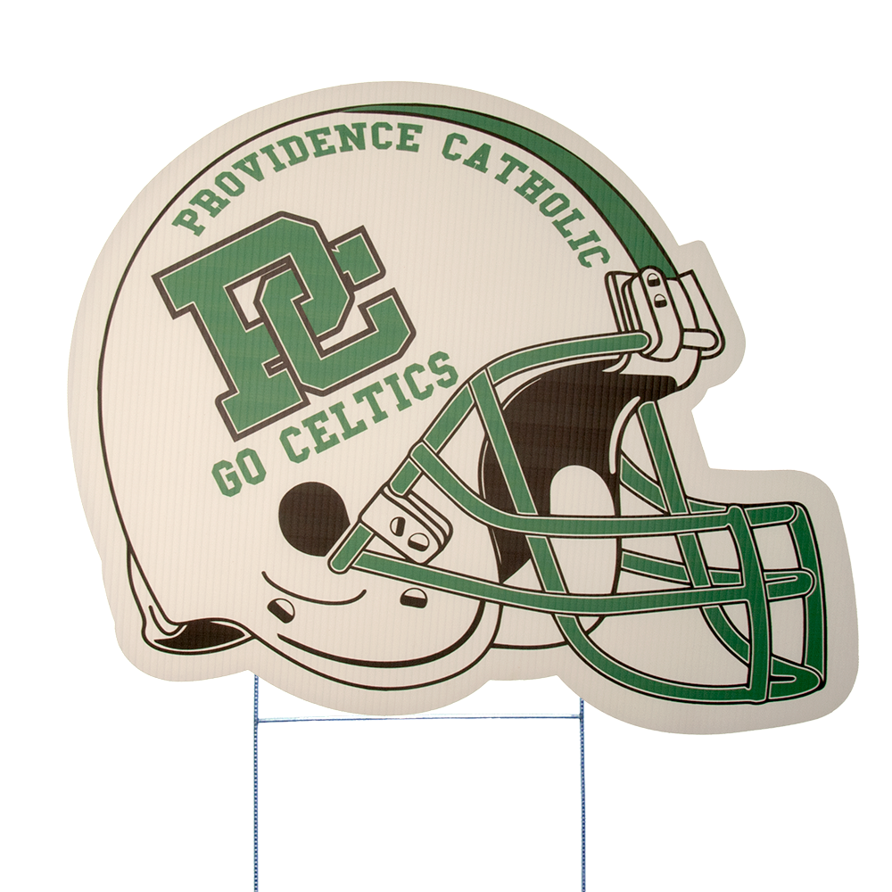 Football Helmet Yard Sign, Full Color