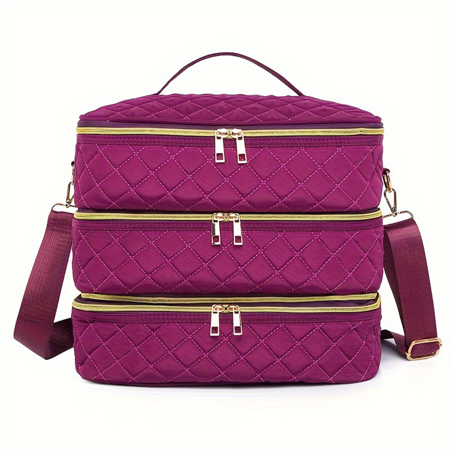 3-Layer Large Capacity Nail Polish Organizer Makeup Bag 5
