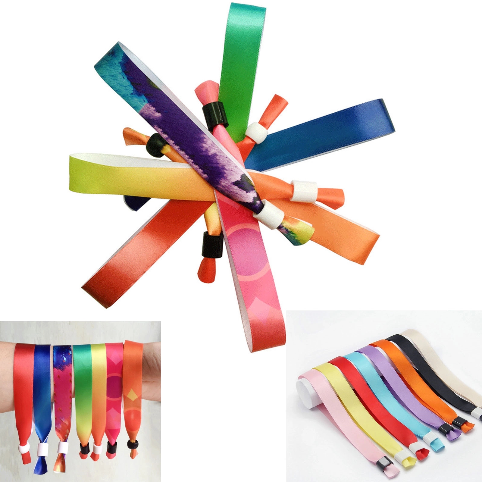 Full Color Sublimated Aluminum Lock RPET Recycled Wristbands 5