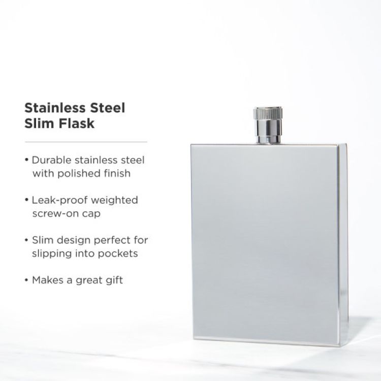 Viski® Stainless Steel Slim Flask 3