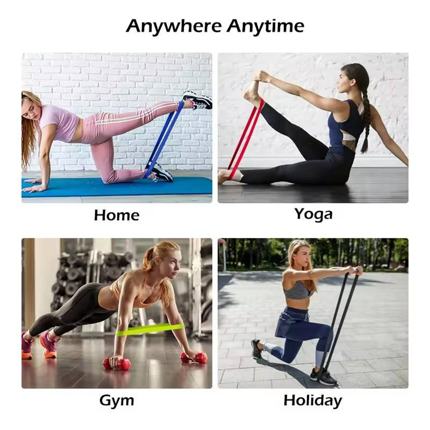 5 Piece TPE Yoga Resistance Bands Set 3