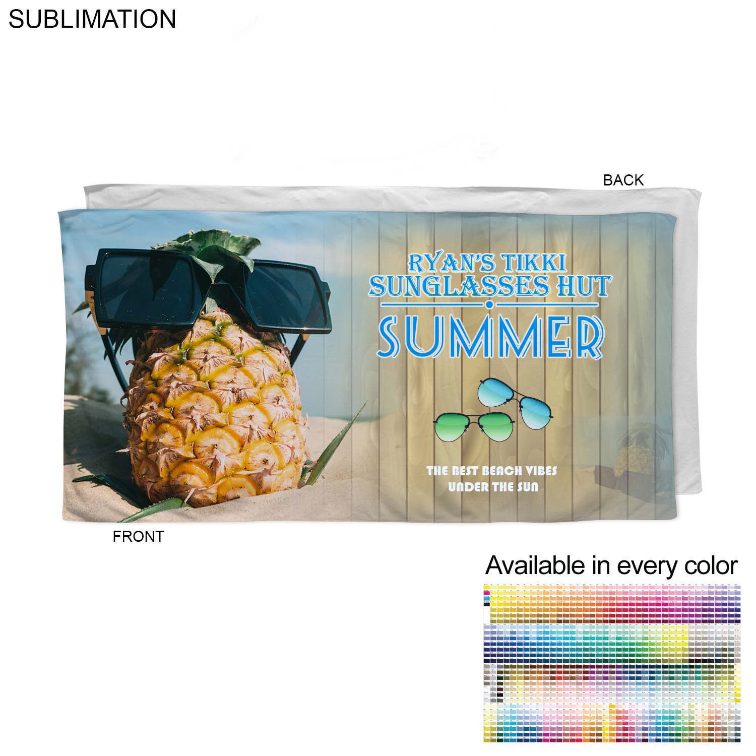 Absorbent Microfiber Dri-Lite Terry Branding Towel, 30x60, Sublimated Edge to Edge 1 side 2