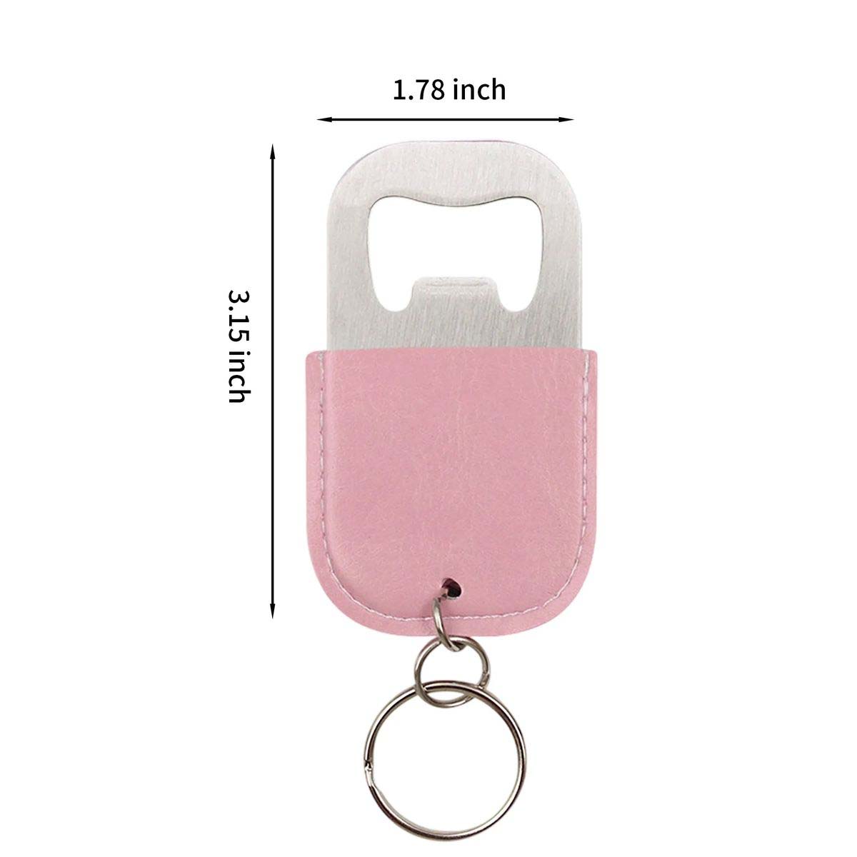 Portable PU Leather Bottle Opener Keychain for Drinks 8