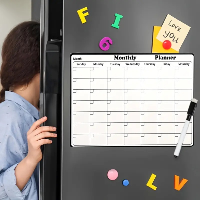 Magnetic Calendar for Refrigerator Monthly Fridge Calendar Whiteboard 8