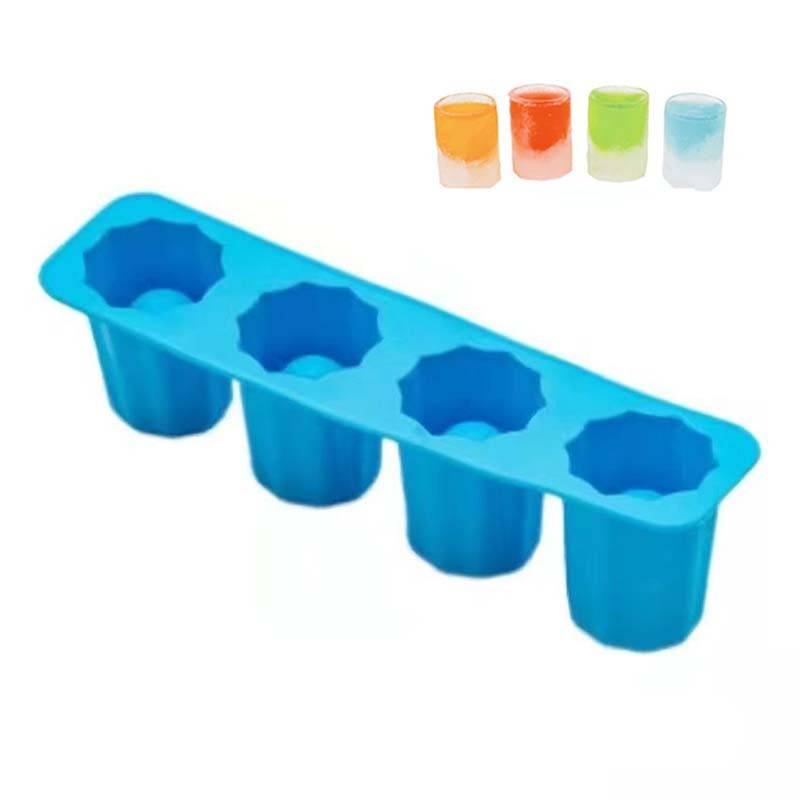 Shot Glass Ice Mold Cool 4 Cups Silicone Tray Great For Summer Party 3