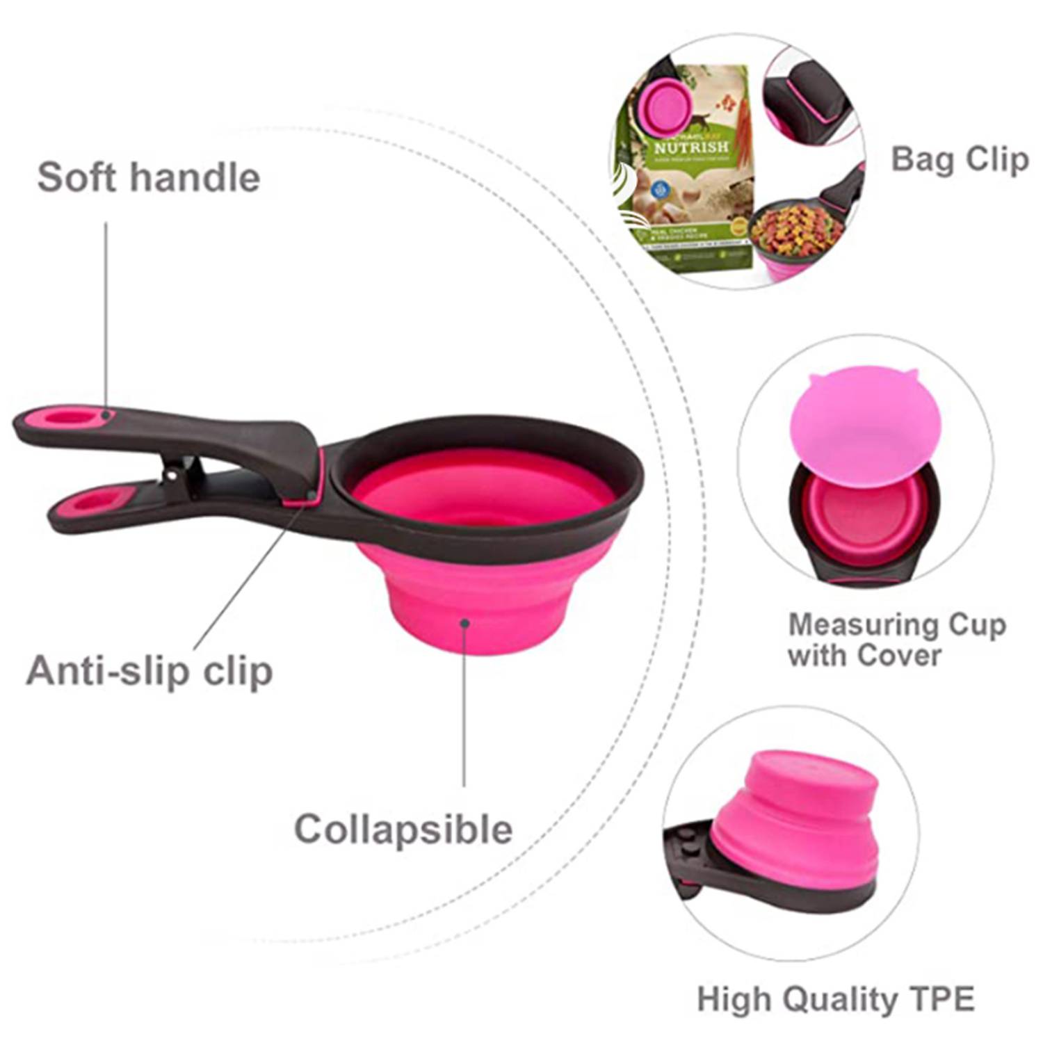 4oz Collapsible Pet Measuring Cup w/ Clip 4