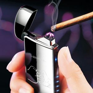 Exquisite Gold Break Shaped Dual E Arc Lighter With Phoenix Mark 26