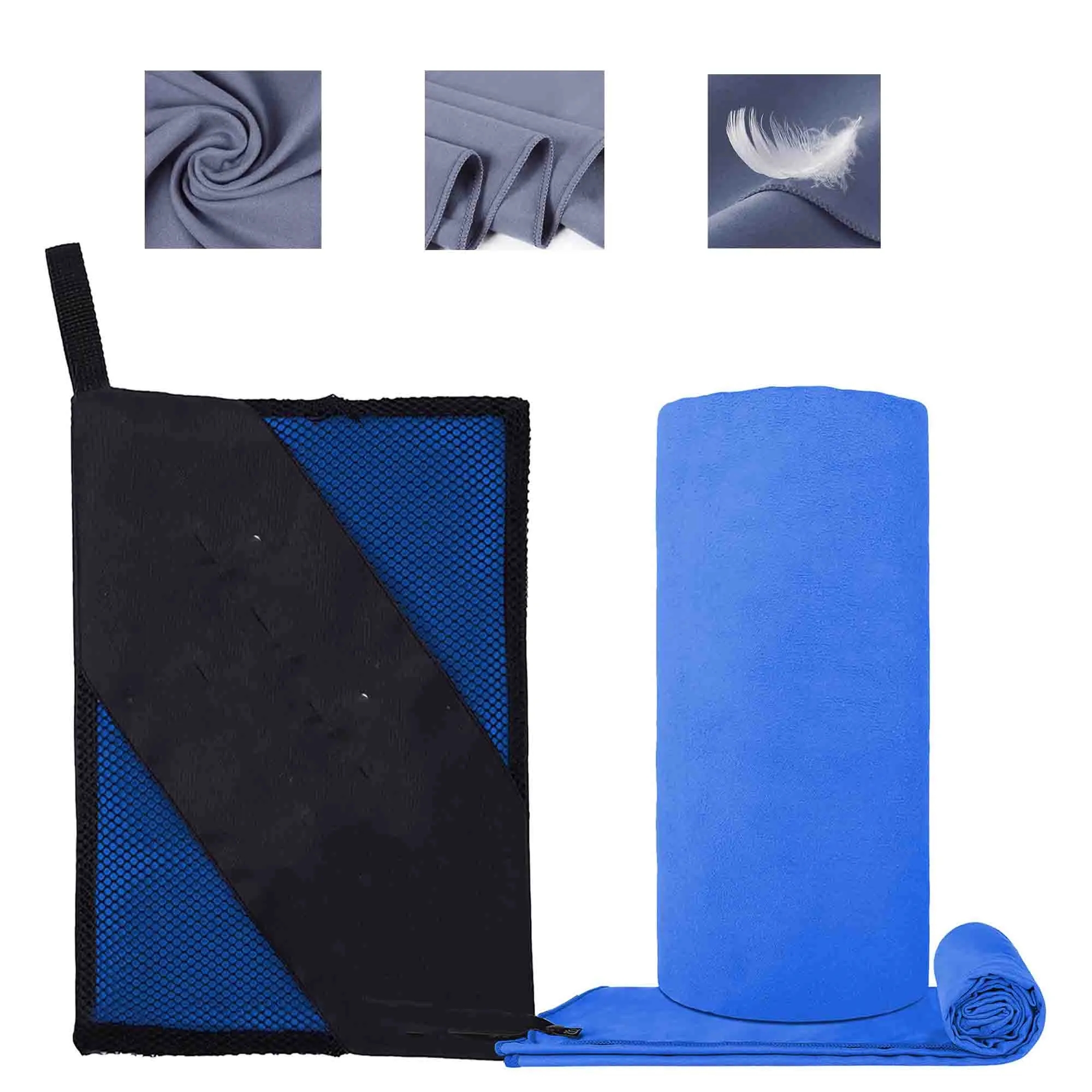Lightweight Microfiber Travel Towels w/Bag Fast Drying 2