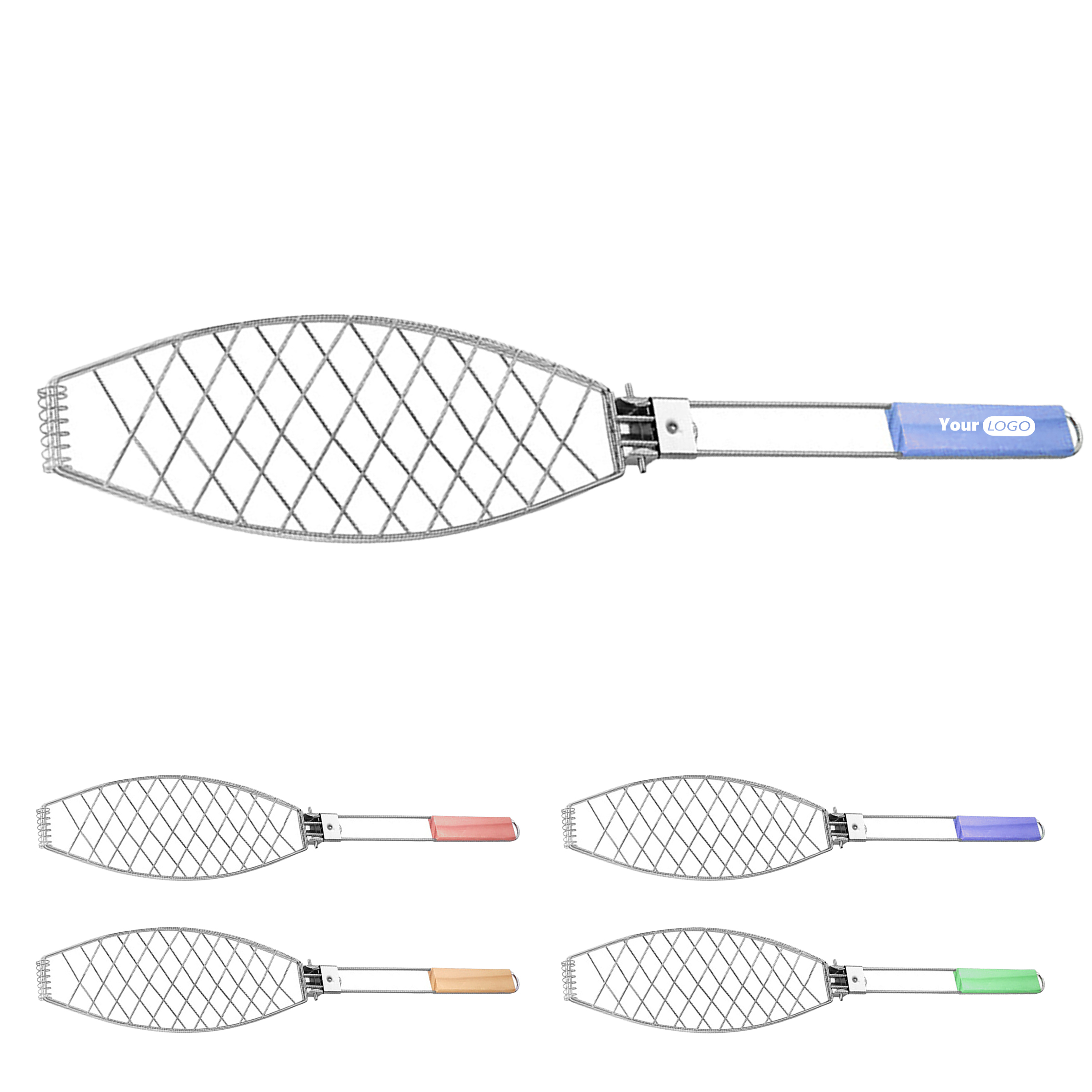 Stainless Steel Fish Grill Basket With Wooden Handle 2