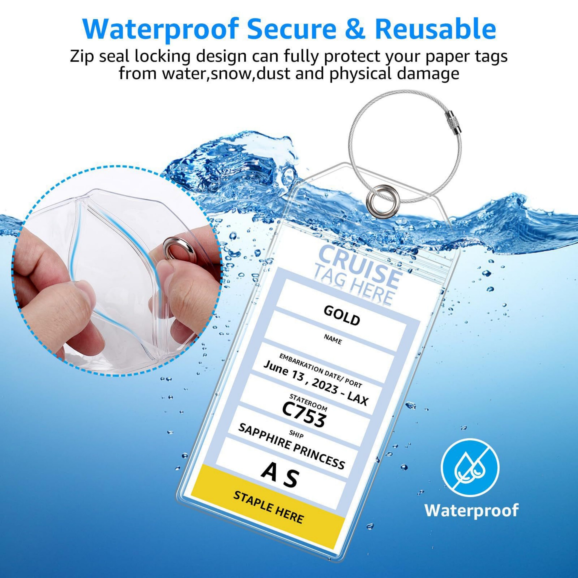 Vertical Clear Luggage Tag 2