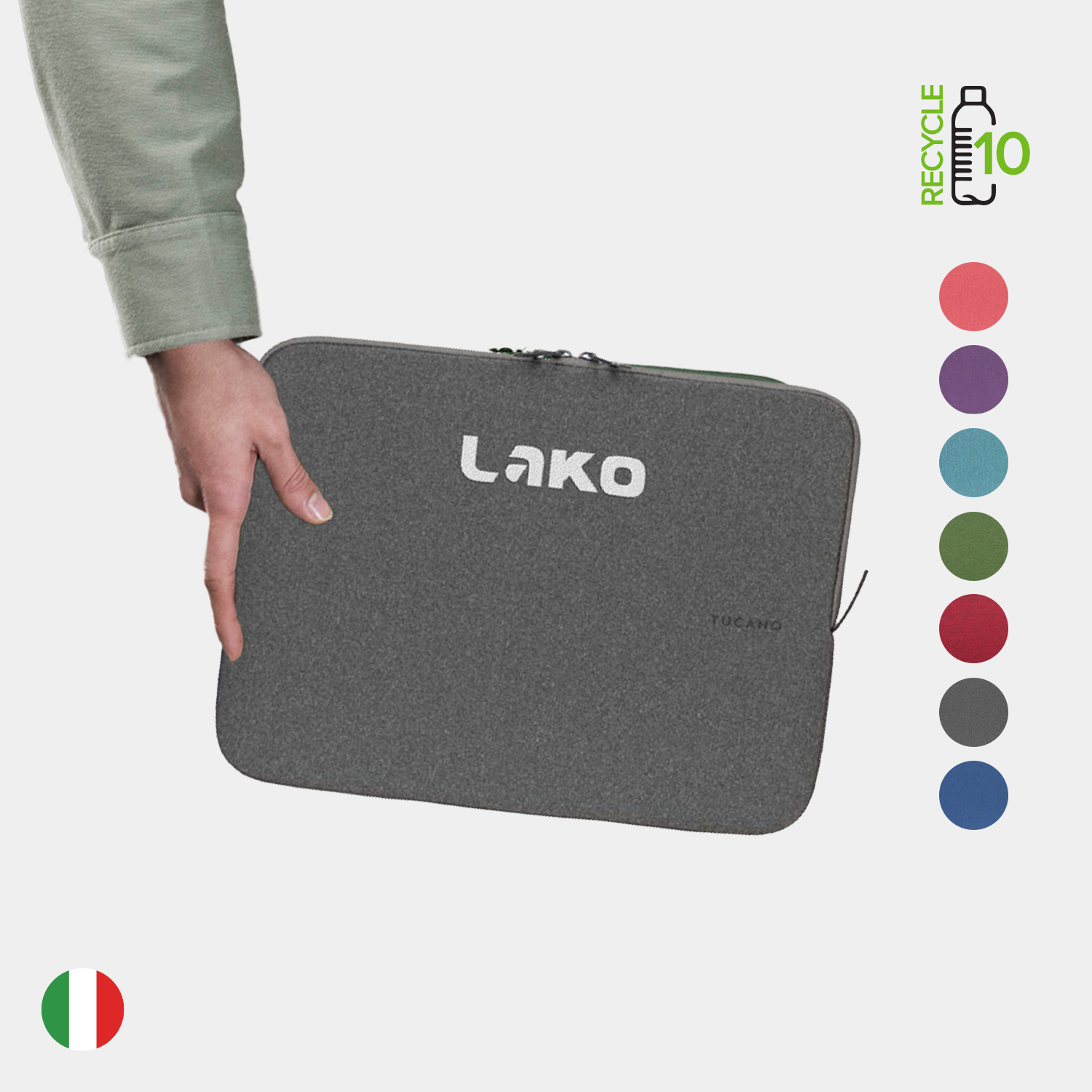 TUCANO® - Italy Recycled Anti-Slip Melange Business 14" Laptop Sleeve 9