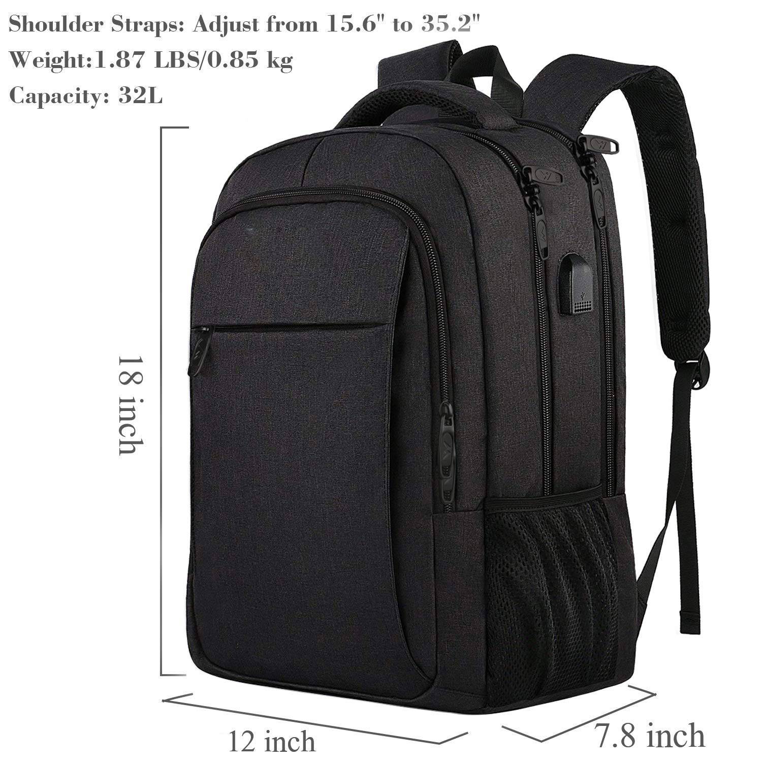 Business Anti Theft Laptop Backpack with USB Charging Port 1