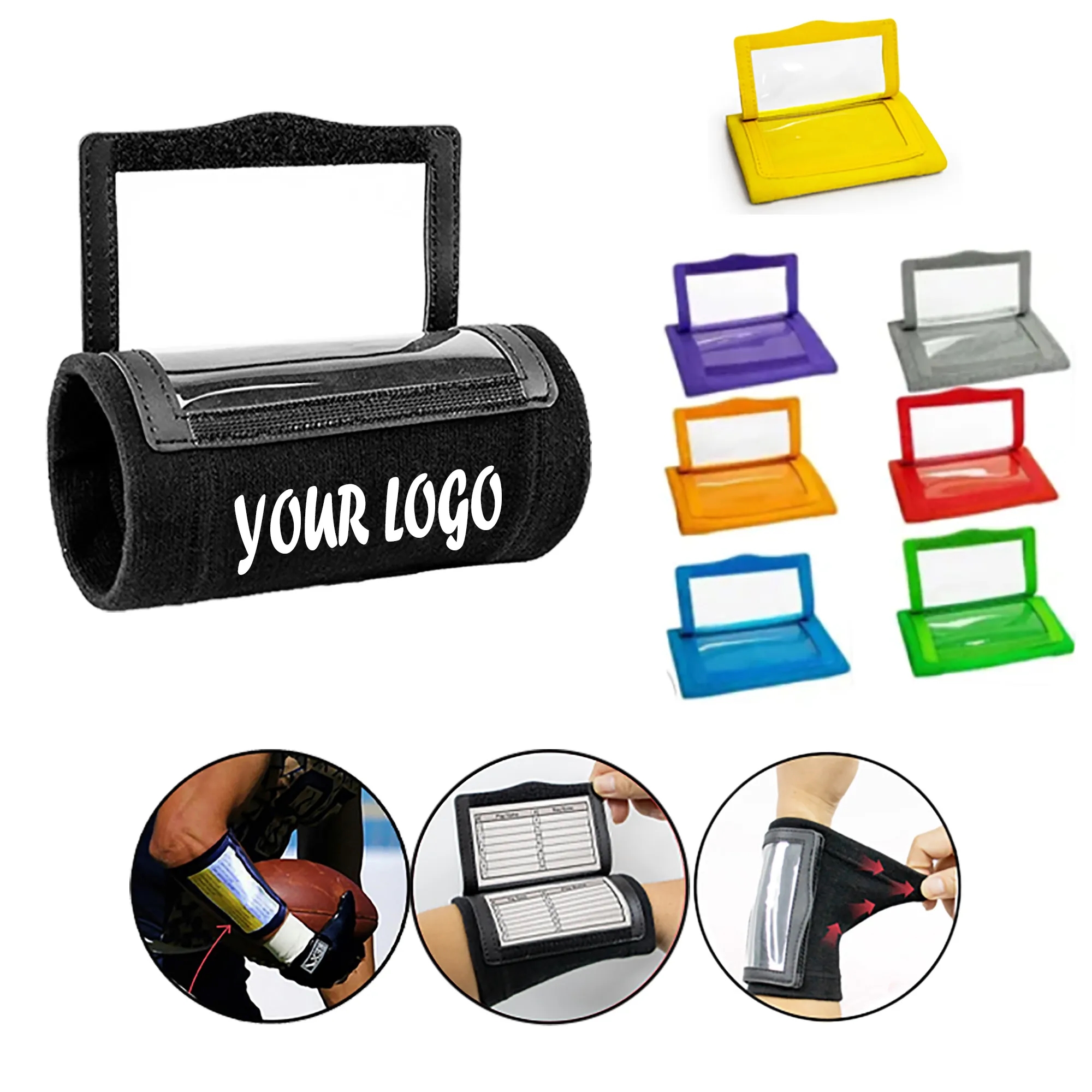 Football Wristband Playbook With Clear Window 2