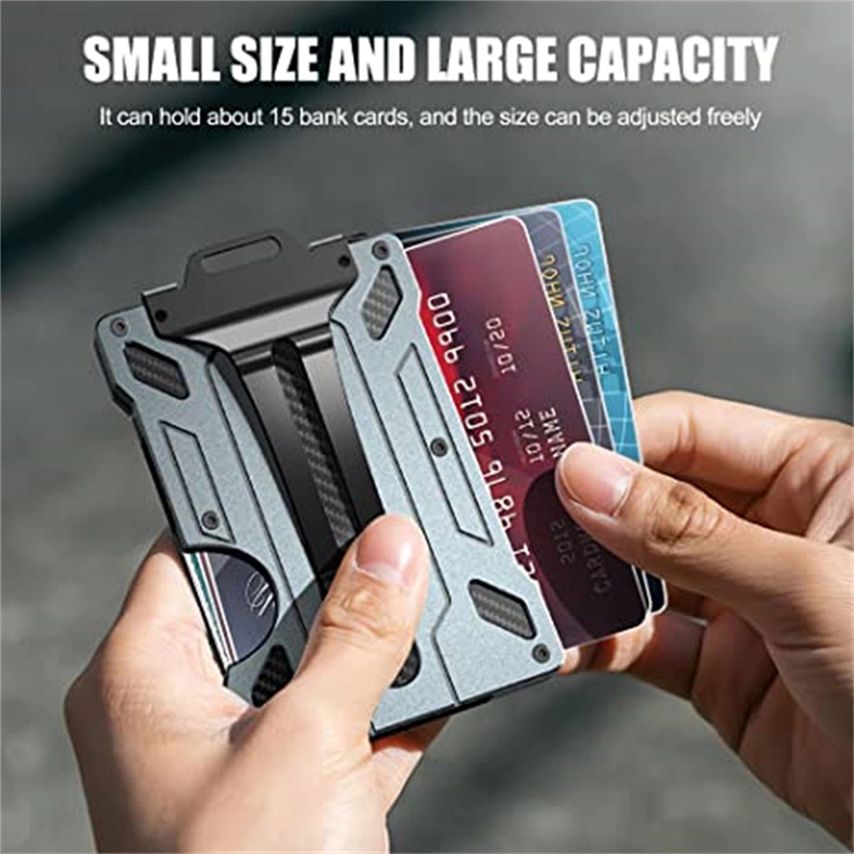 Slim Aluminum Metal Card Holder With Money Clip 3