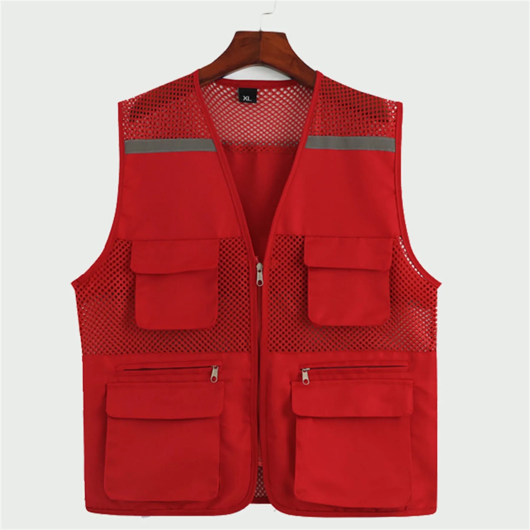 Reflective Safety Vest with Pockets and Zipper 6