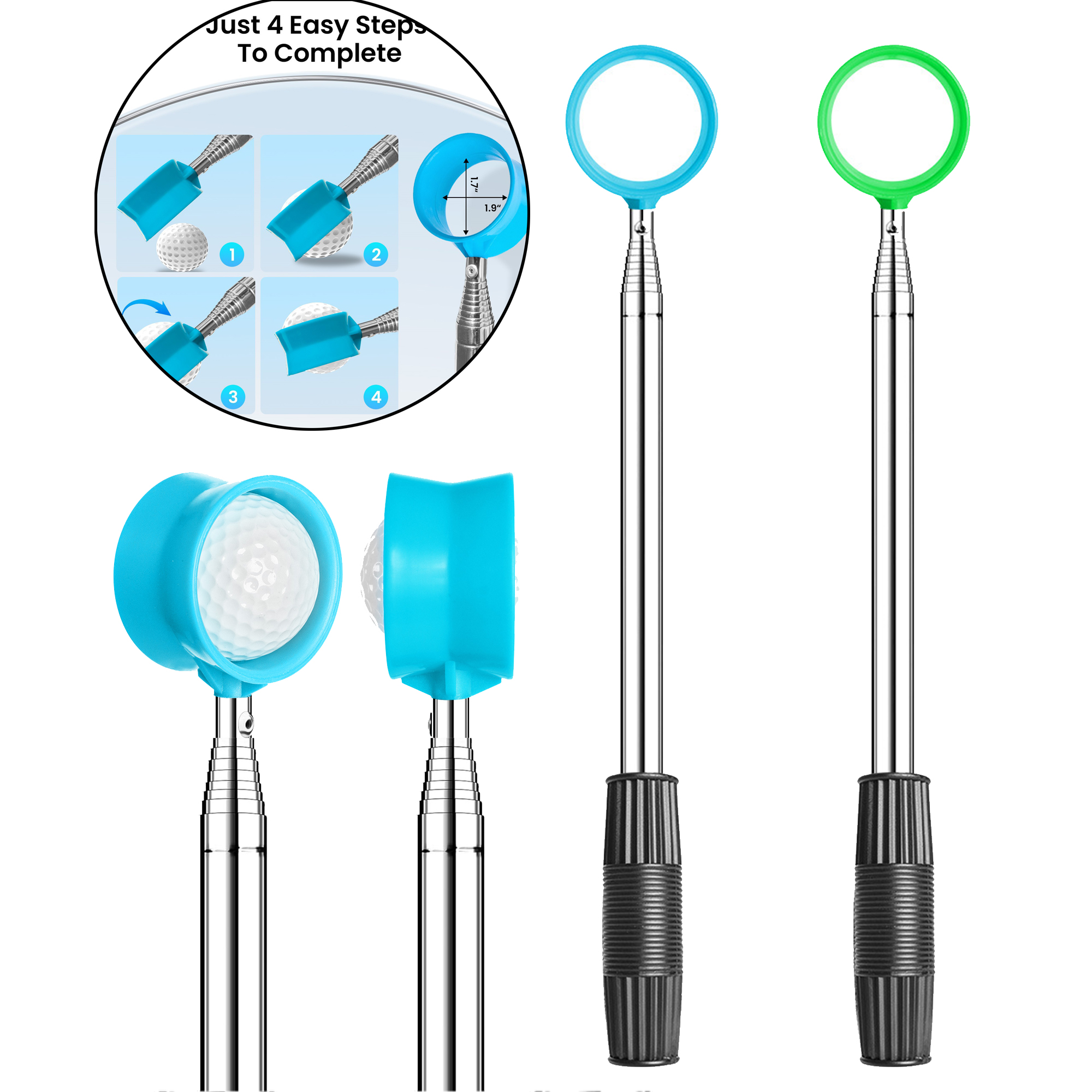Golf Ball Retriever Telescopic Stainless Steel Picker 5