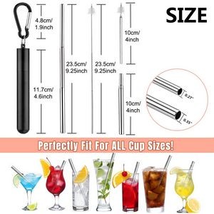 Innovative Telescope Metal Straw With Carabiner 11
