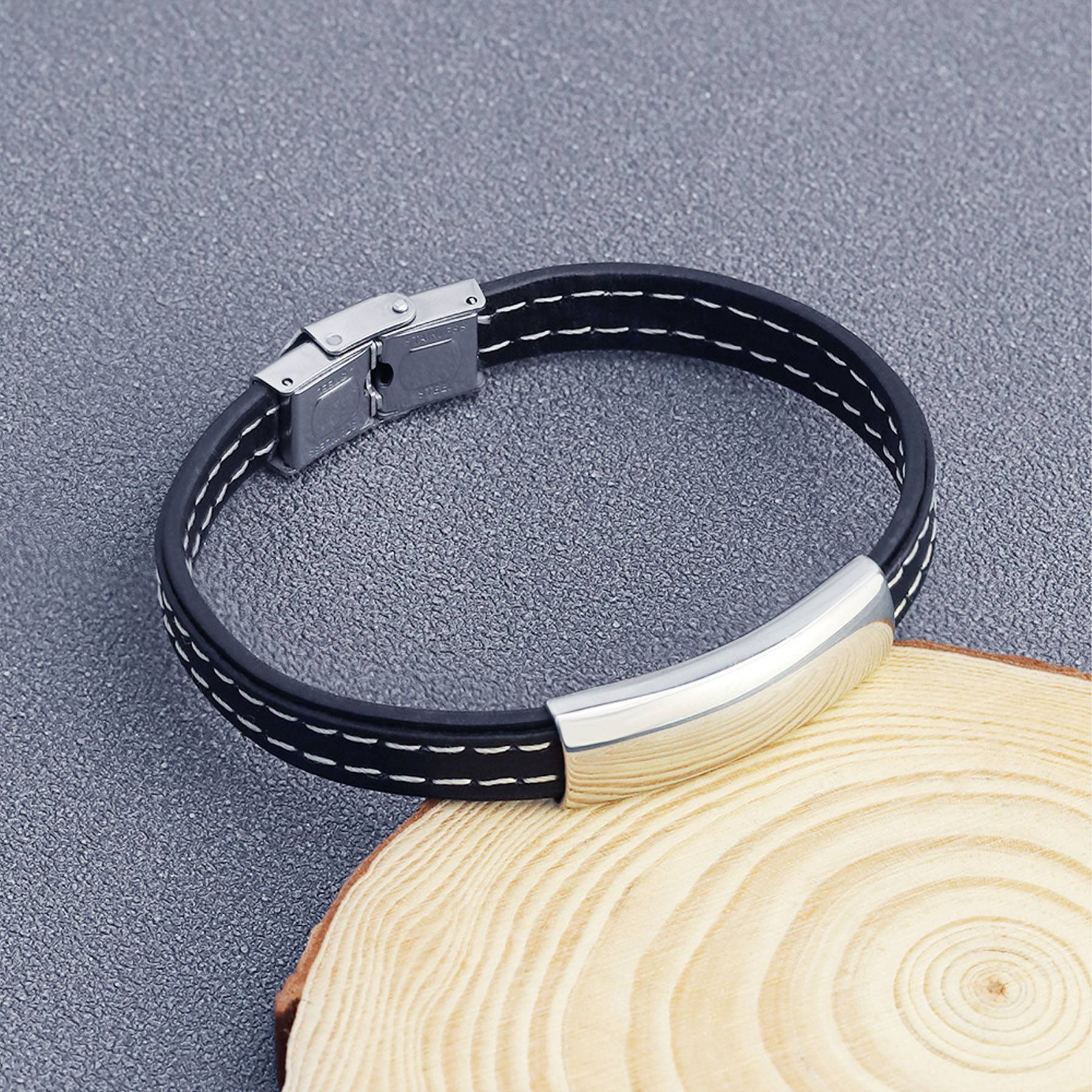 Woven men's leather bracelet 5