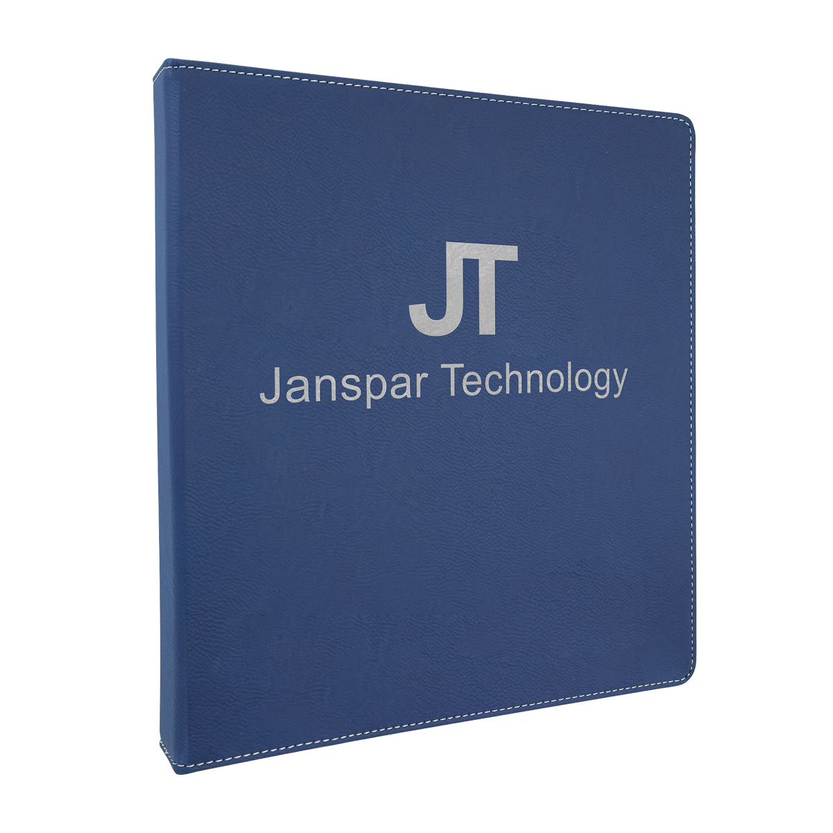 10 " x 11" Blue/Silver Leatherette 3-Ring Binder w/ 1" Slant D-Rings 1