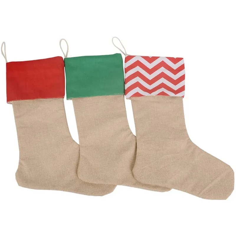 Burlap Christmas Stocking 10