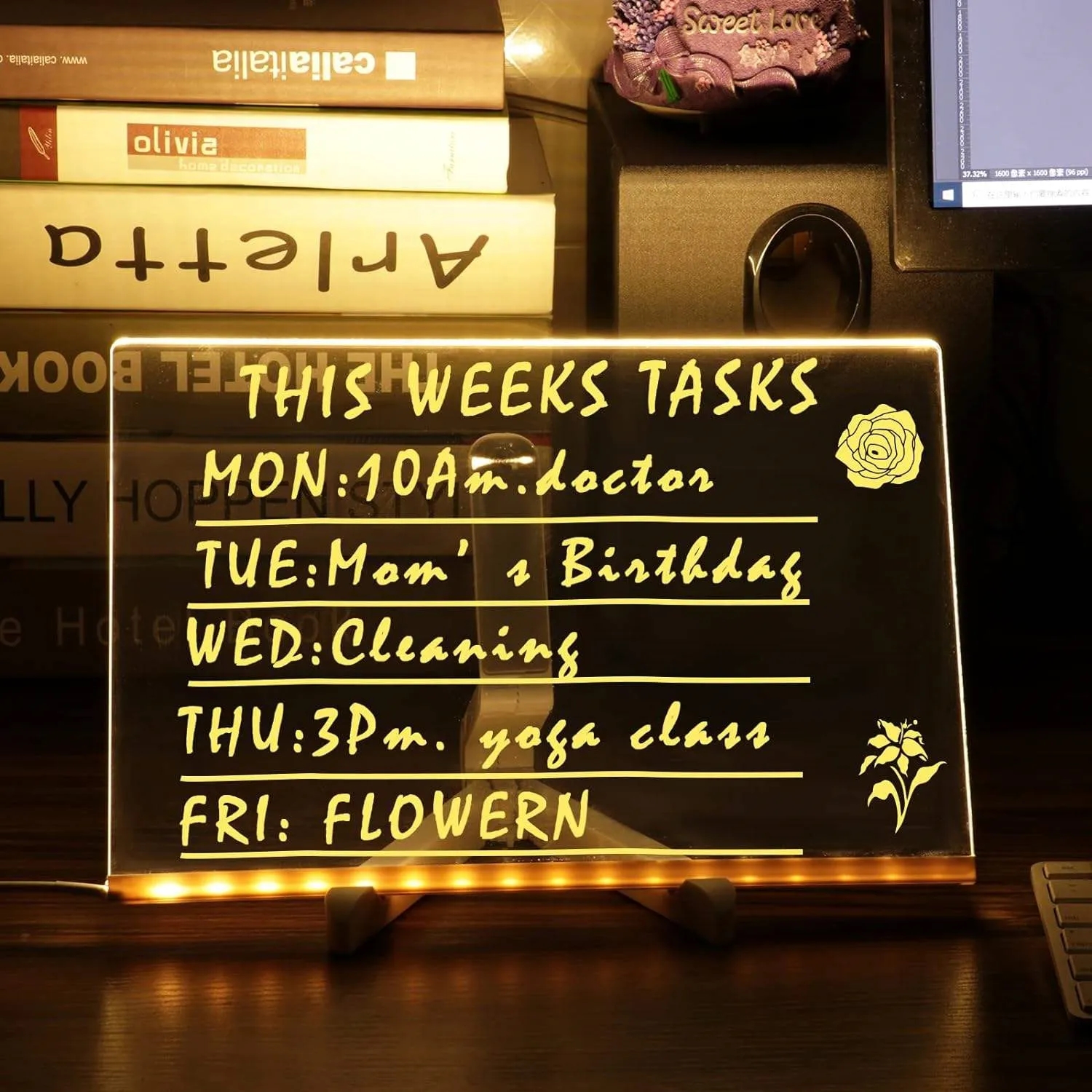 LED Message Board with 7 Colors Pen 9