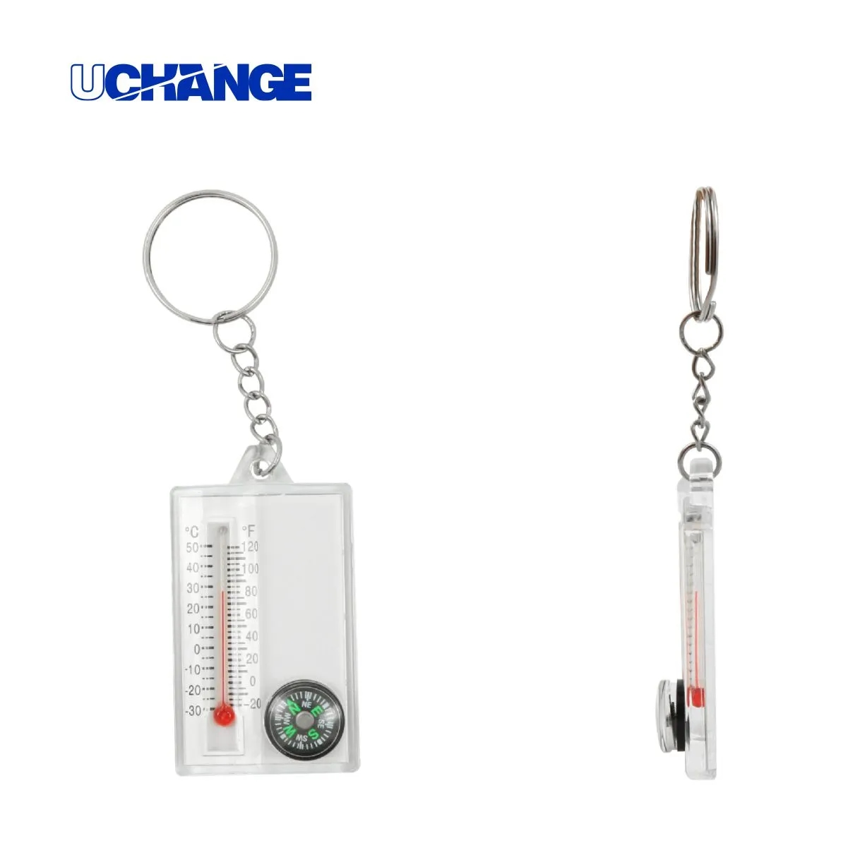 ABS Compass Thermometer Keychain 4