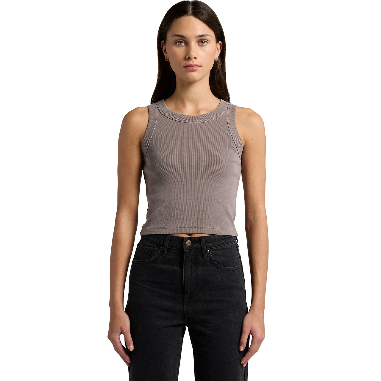 Wo's Faded Organic Rib Crop Tank | 4035 9