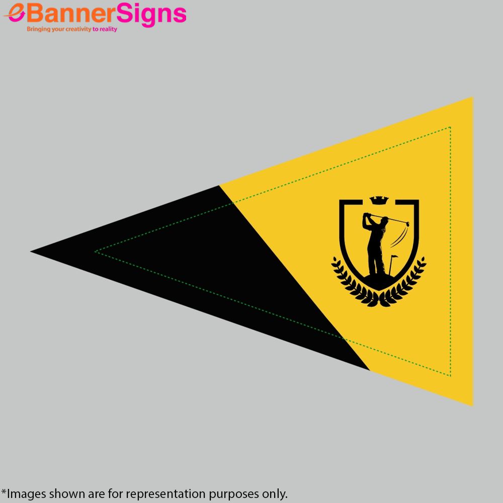 Golf Triangle Flag with Cup + Fiber Pole 