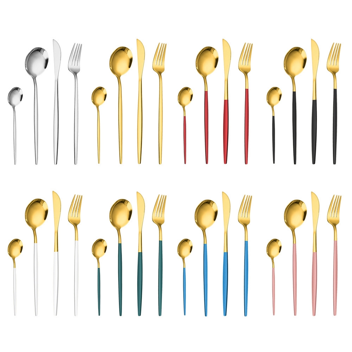 24pcs Stainless Steel Tableware Set 7