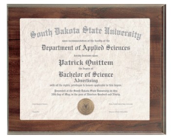10" x 12" Cherry Finish Slide-In Frame Plaque 1