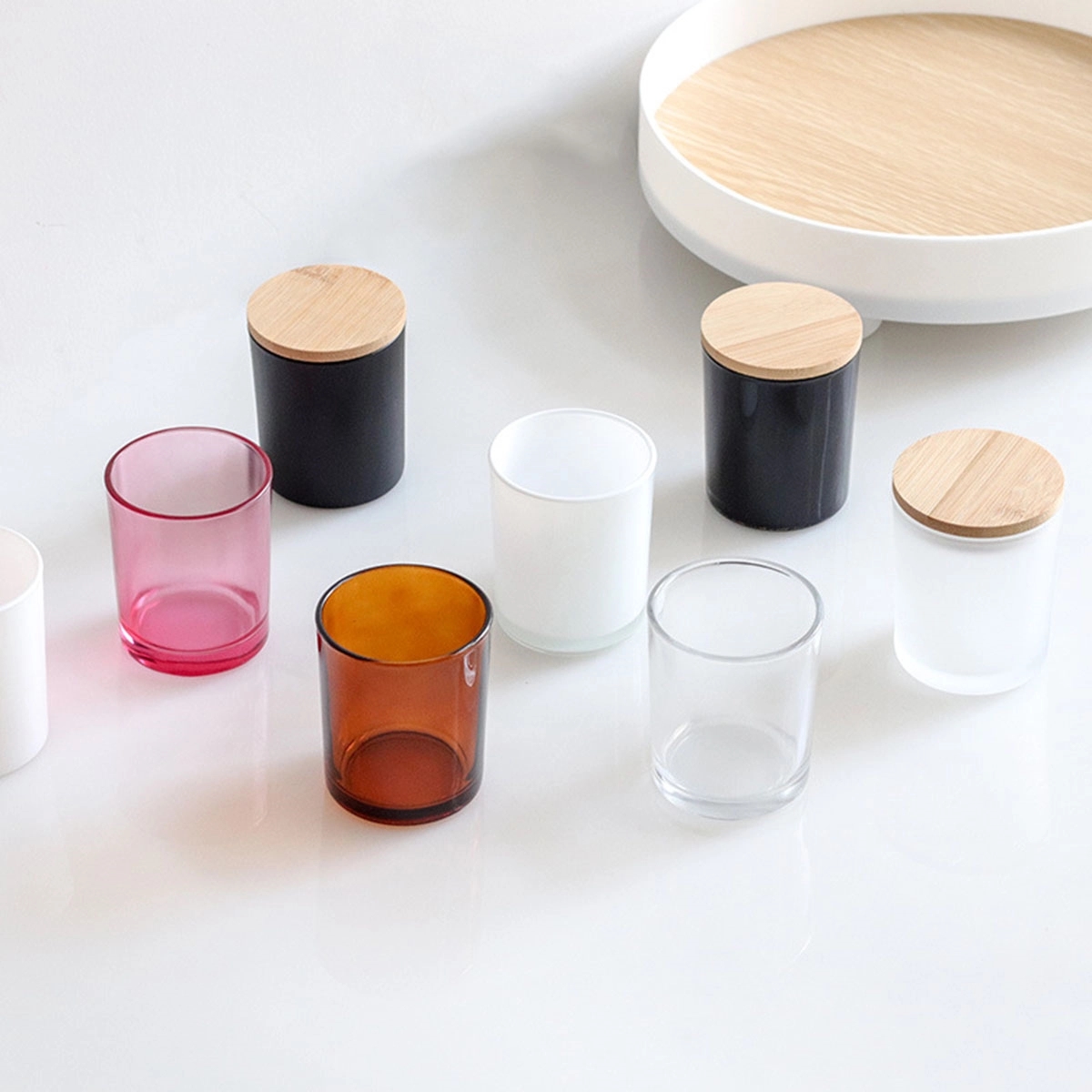 Glass Candle Jars With Airtight Bamboo Lids 4