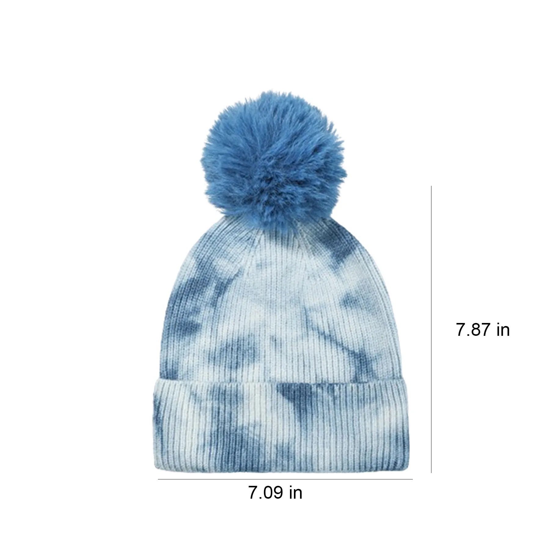 Tie-Dye Beanie with Fluffy Pom 6