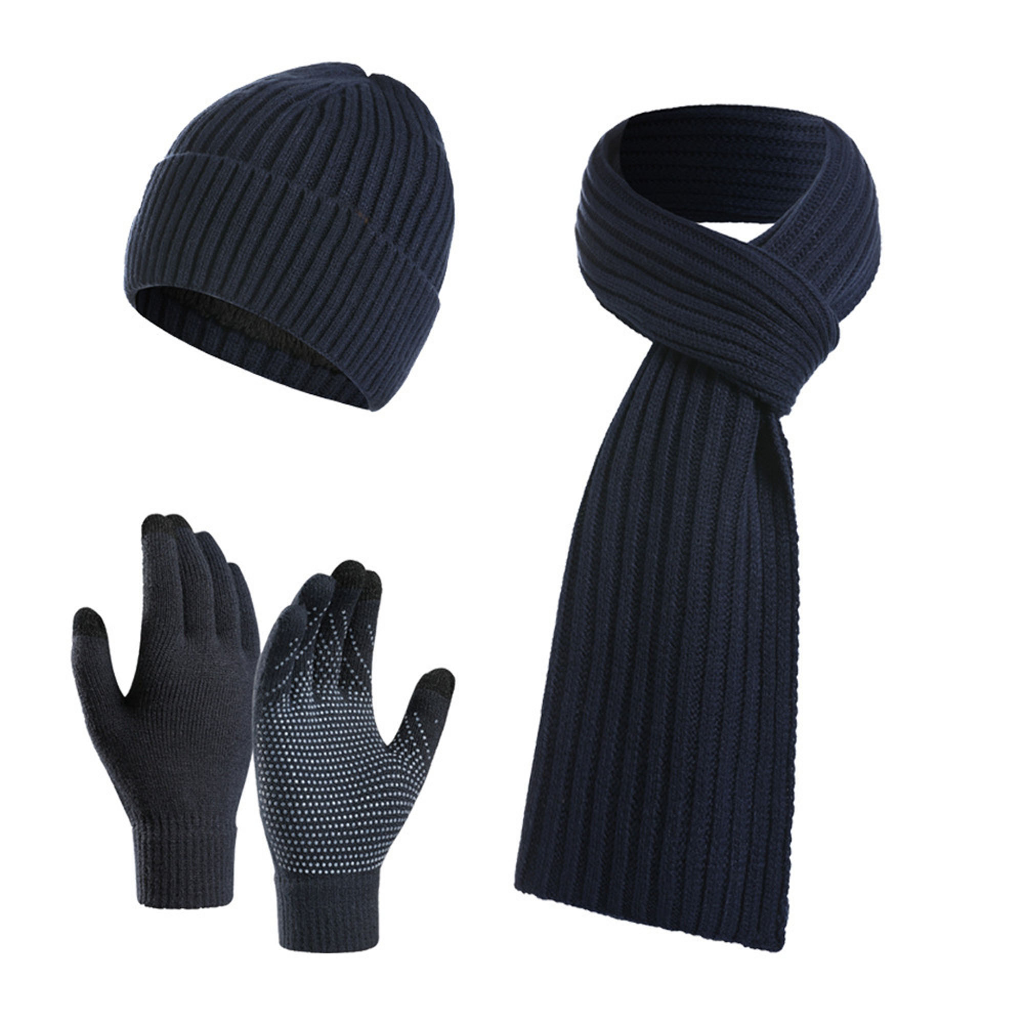 Acrylic Warm Hat Scarf Gloves Ensemble 9