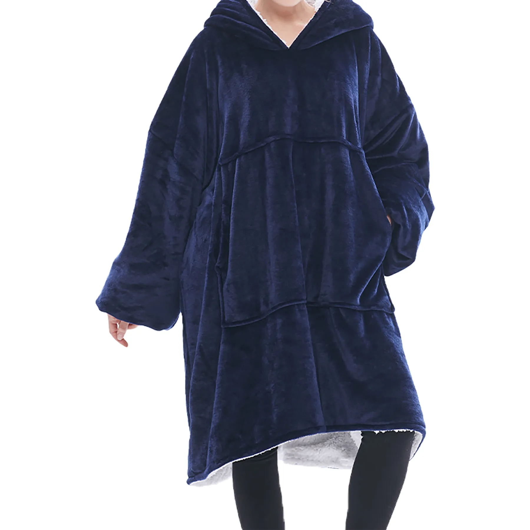 Flannel Hooded Lazy Blanket 6