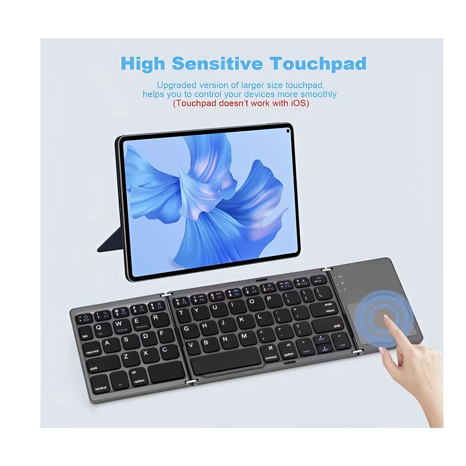 Folding Wireless and useful Keyboard w/ Touchpad 6