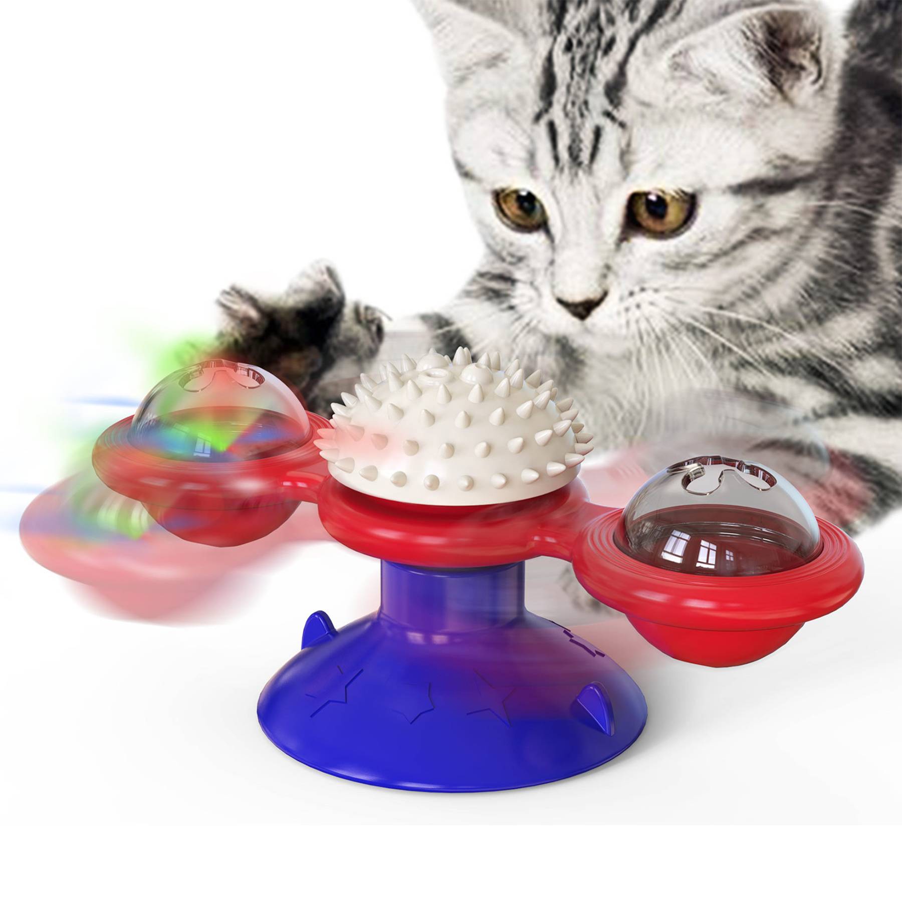 Windmill Cat Toy with Catnip, Interactive pets Spinning 2