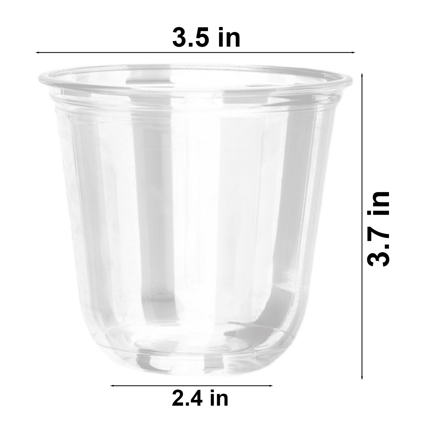 12oz Disposable U Shaped Plastic Cups w/ Lid 5